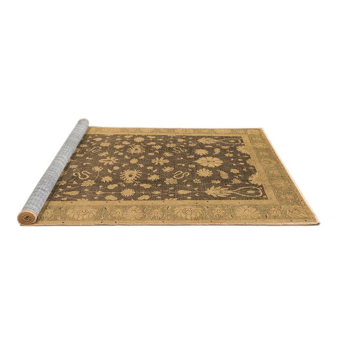 Sideview of Machine Washable Oriental Brown Industrial Rug, wshurb952brn