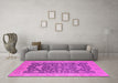 Machine Washable Oriental Pink Industrial Rug in a Living Room, wshurb952pnk