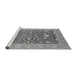 Sideview of Machine Washable Oriental Gray Industrial Rug, wshurb952gry