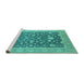 Sideview of Machine Washable Oriental Turquoise Industrial Area Rugs, wshurb952turq