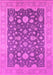 Machine Washable Oriental Pink Industrial Rug, wshurb952pnk