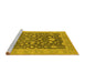 Sideview of Machine Washable Oriental Yellow Industrial Rug, wshurb952yw