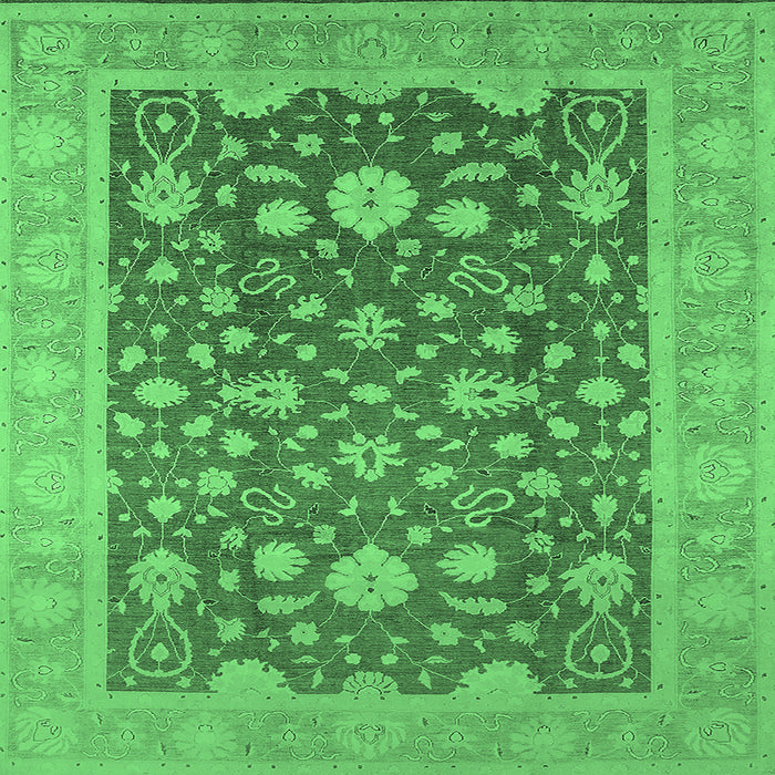 Square Oriental Emerald Green Industrial Rug, urb952emgrn