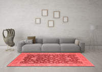 Machine Washable Oriental Red Industrial Rug, wshurb952red