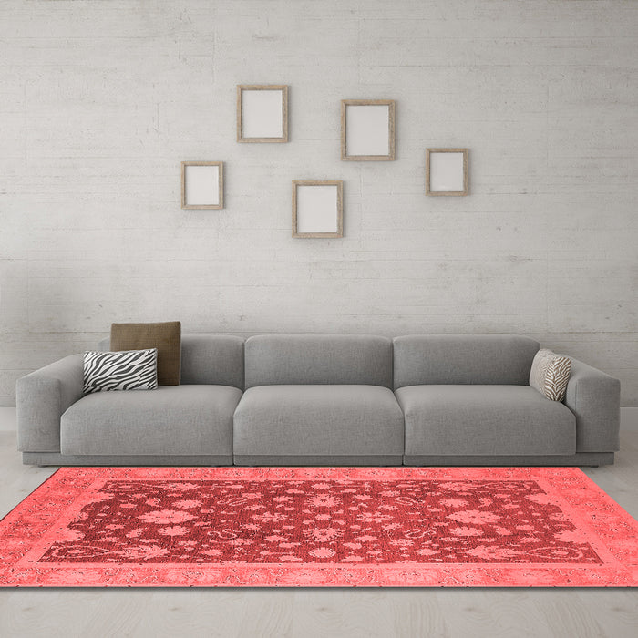 Industrial Red Washable Rugs