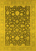 Machine Washable Oriental Yellow Industrial Rug, wshurb952yw