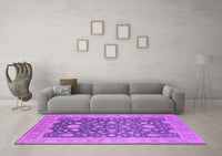 Machine Washable Oriental Purple Industrial Rug, wshurb952pur