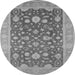 Round Oriental Gray Industrial Rug, urb952gry