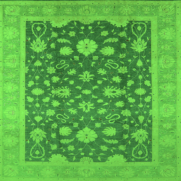 Square Oriental Green Industrial Rug, urb952grn