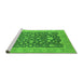 Sideview of Machine Washable Oriental Green Industrial Area Rugs, wshurb952grn