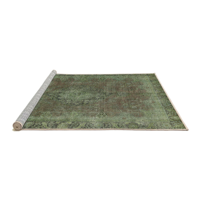 Sideview of Machine Washable Industrial Modern Dark Olive Green Rug, wshurb953