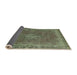 Sideview of Mid-Century Modern Dark Olive Green Oriental Rug, urb953