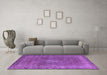Machine Washable Oriental Purple Industrial Area Rugs in a Living Room, wshurb953pur