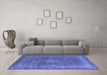 Machine Washable Oriental Blue Industrial Rug in a Living Room, wshurb953blu