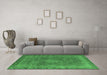 Machine Washable Oriental Emerald Green Industrial Area Rugs in a Living Room,, wshurb953emgrn