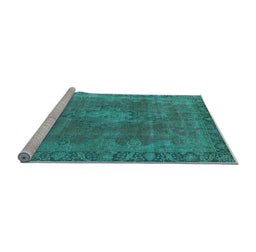 Sideview of Machine Washable Oriental Light Blue Industrial Rug, wshurb953lblu