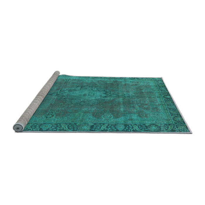 Sideview of Machine Washable Oriental Light Blue Industrial Rug, wshurb953lblu