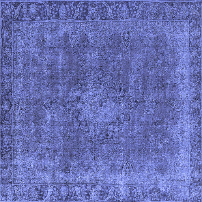 Square Oriental Blue Industrial Rug, urb953blu
