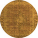 Round Oriental Orange Industrial Rug, urb953org