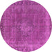 Round Oriental Pink Industrial Rug, urb953pnk