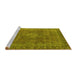 Sideview of Machine Washable Oriental Yellow Industrial Rug, wshurb953yw