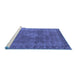 Sideview of Machine Washable Oriental Blue Industrial Rug, wshurb953blu