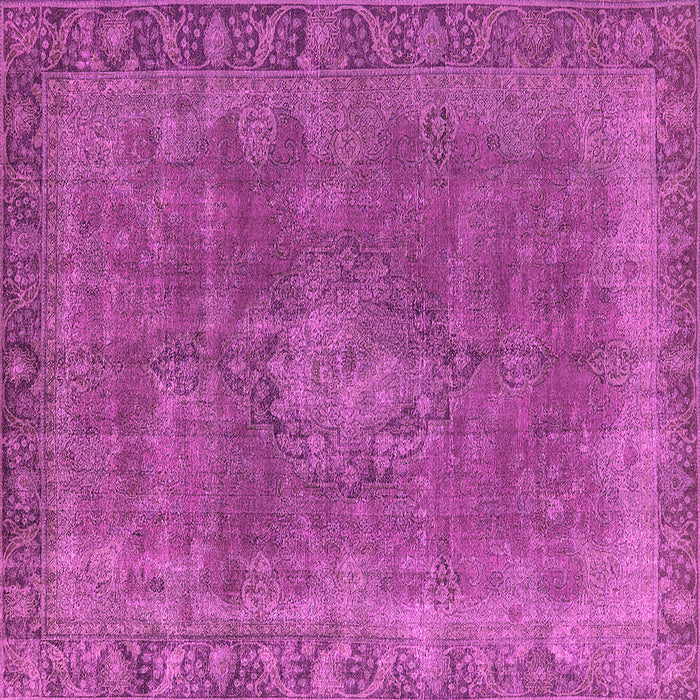 Square Machine Washable Oriental Pink Industrial Rug, wshurb953pnk