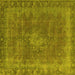 Square Oriental Yellow Industrial Rug, urb953yw