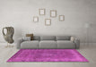 Machine Washable Oriental Pink Industrial Rug in a Living Room, wshurb953pnk