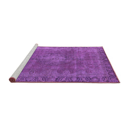 Sideview of Machine Washable Oriental Purple Industrial Area Rugs, wshurb953pur