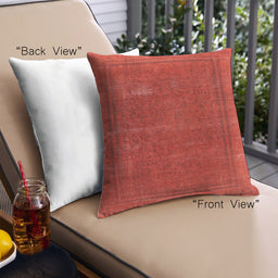 Front View of Mid-Century Modern Urban Square Red Throw Pillow, 18 inch by 18 inch, pwurb954