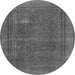 Round Oriental Gray Industrial Rug, urb954gry