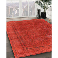 Mid-Century Modern Red Oriental Rug, urb954