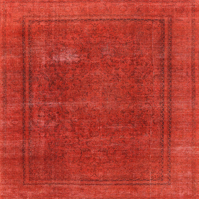 Square Machine Washable Industrial Modern Red Rug, wshurb954