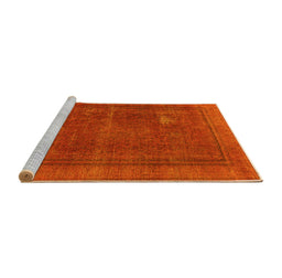 Sideview of Machine Washable Oriental Yellow Industrial Rug, wshurb954yw