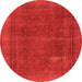 Round Machine Washable Oriental Orange Industrial Area Rugs, wshurb954org