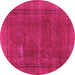 Round Oriental Pink Industrial Rug, urb954pnk