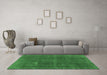 Machine Washable Oriental Emerald Green Industrial Area Rugs in a Living Room,, wshurb954emgrn