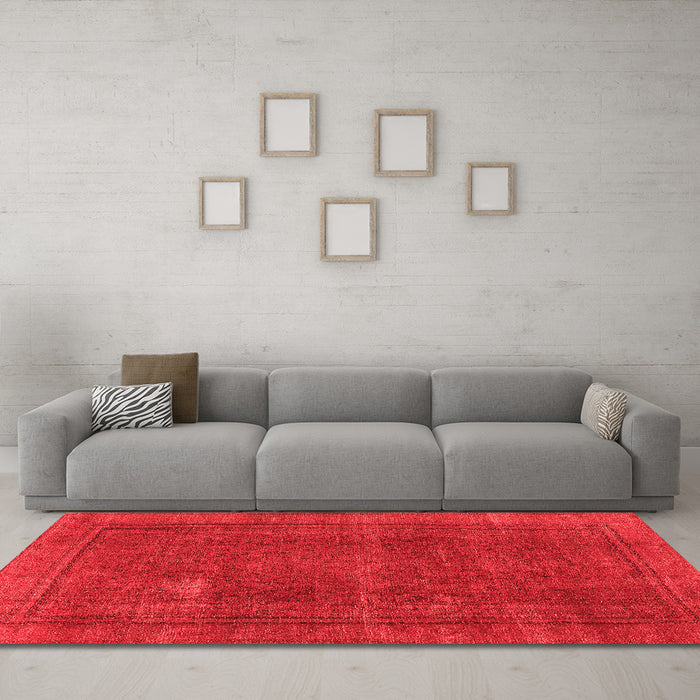 Industrial Red Washable Rugs