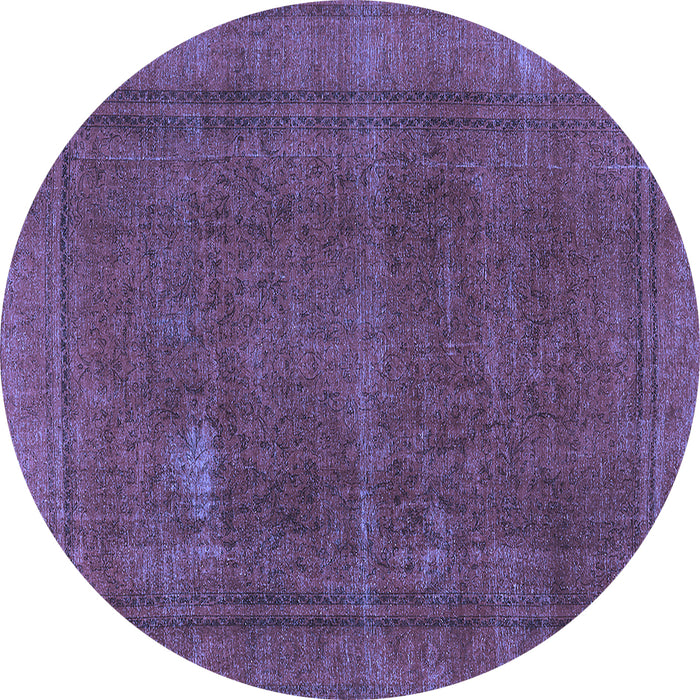 Round Oriental Blue Industrial Rug, urb954blu