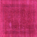 Square Machine Washable Oriental Pink Industrial Rug, wshurb954pnk