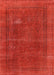 Machine Washable Industrial Modern Red Rug, wshurb954