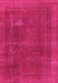 Machine Washable Oriental Pink Industrial Rug, wshurb954pnk