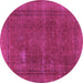 Round Oriental Purple Industrial Rug, urb954pur