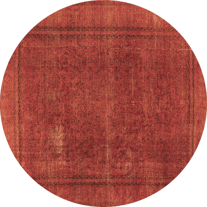 Round Machine Washable Oriental Brown Industrial Rug, wshurb954brn