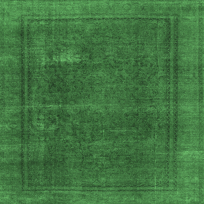 Square Machine Washable Oriental Emerald Green Industrial Area Rugs, wshurb954emgrn