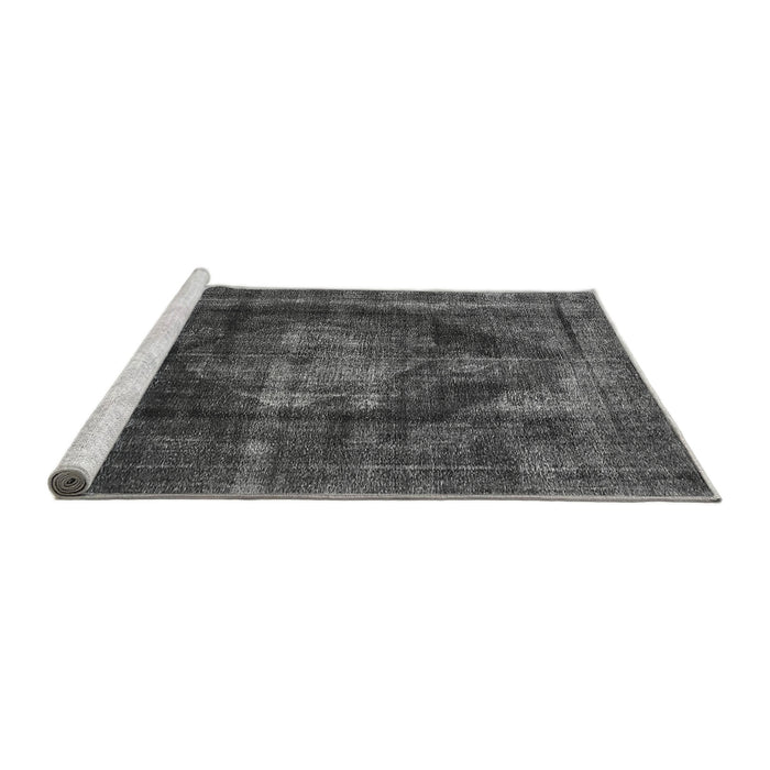 Sideview of Machine Washable Oriental Gray Industrial Rug, wshurb955gry