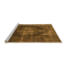 Sideview of Machine Washable Oriental Orange Industrial Area Rugs, wshurb955org