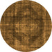 Round Oriental Orange Industrial Rug, urb955org