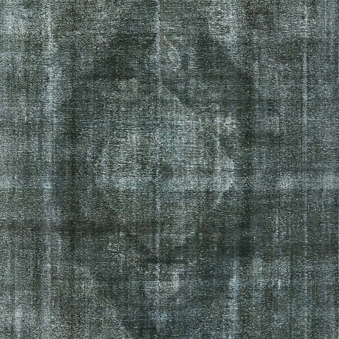 Mid-Century Modern Grayish Turquoise Green Oriental Rug, urb955